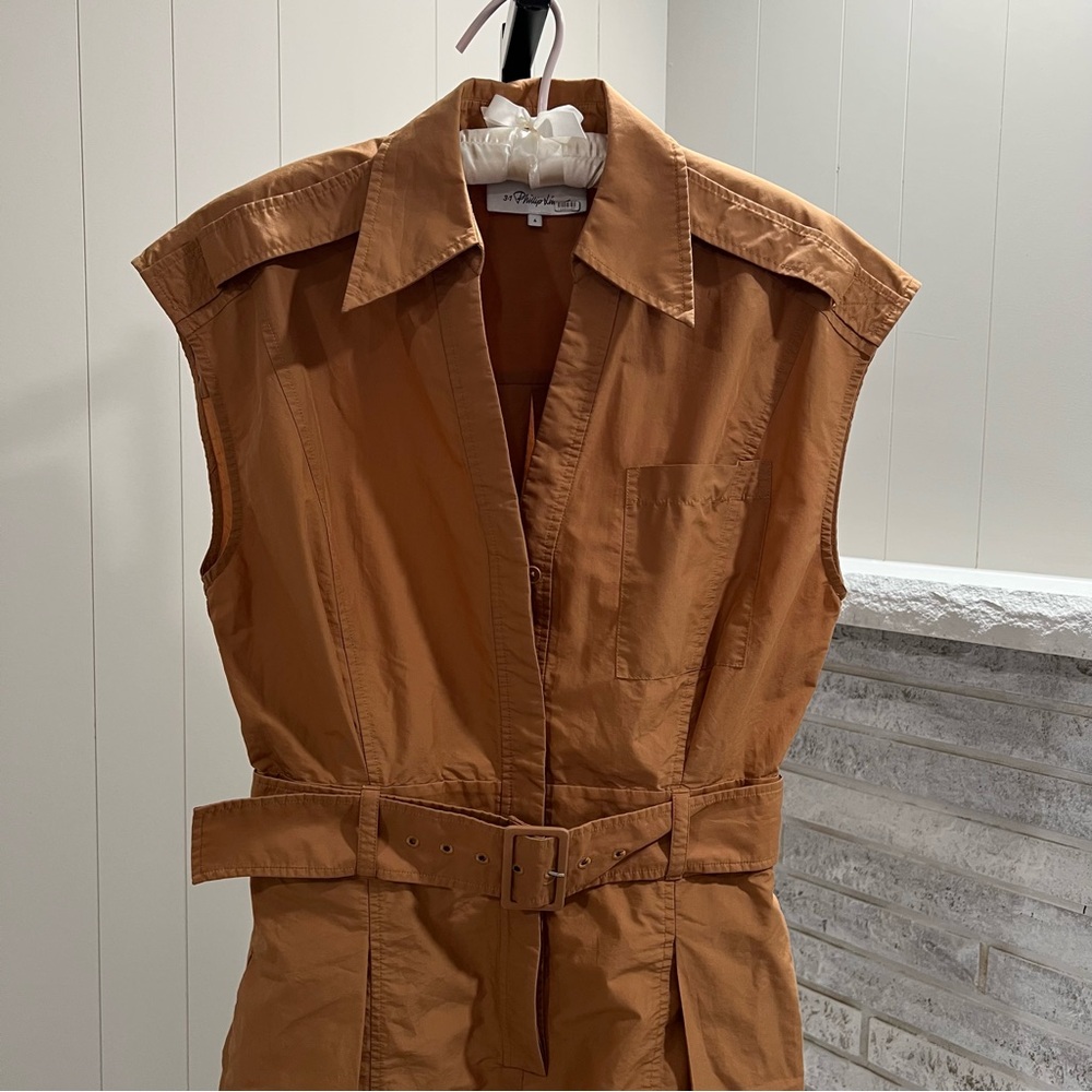 3.1 Phillip Lim Utility Romper Clay Brown Cotton Safari Belted Romper 6 - Picture 3 of 7